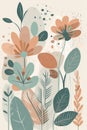 Beautiful boho flower vector art work generative AI