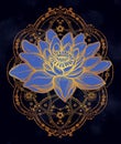 Beautiful boho lotus flower.