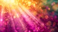 Beautiful bokeh abstract background glowing with sun rays. Background material for presentations and homepages.