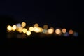 Beautiful bokeh at night in the city from road