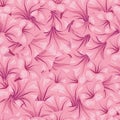 Beautiful bold vector pink petunia flower seamless pattern background