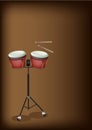 Beautiful Bongo on Stand with Dark Brown Backgroun Royalty Free Stock Photo