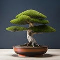 Beautiful bonsai plant in a pot - ai generated image