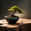 Beautiful bonsai plant in a pot - ai generated image