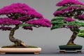 Beautiful Bonsai tree with colorful multicolored leaves, in a pot, generative ai