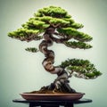 Beautiful bonsai tree in a pot - ai generated image