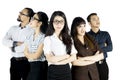 Beautiful boss standing with her colleagues Royalty Free Stock Photo