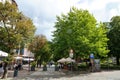 A beautiful boulevard for walking tourists in the coastal city of Sopot on the shores of the Baltic Sea. Poland.