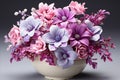 Beautiful Bouquet of Colorful Flowers in a Glass Vase - Stunning Floral Arrangement for Home Decor