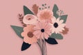 beautiful bouquet of flowersbeautiful bouquet of flowersfloral vector background illustration with pink and white flowers