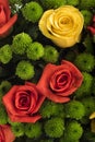 Beautiful bouquet of many colorful flowers with roses on top Royalty Free Stock Photo