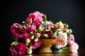 Beautiful bouquet of pink lisianthus flowers Royalty Free Stock Photo