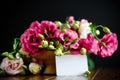 Beautiful bouquet of pink lisianthus flowers Royalty Free Stock Photo