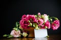 Beautiful bouquet of pink lisianthus flowers Royalty Free Stock Photo