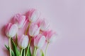 Beautiful bouquet of pink pastel tulip flowers