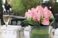 a beautiful bouquet of pink peony flowers. holiday or wedding background