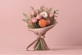 beautiful bouquet of pink and white flowers in the vase on pink backgroundbeautiful bouquet of pink and white flowers in the vase