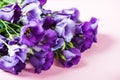 Beautiful Bouquet of Purple Eustoma flowers, Lisianthus,