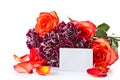 Beautiful bouquet of red roses with carnations