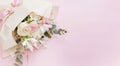 Beautiful bouquet on pink background