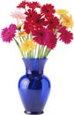 Beautiful bouquet of white and red flowers in a vase on a white