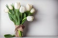 Nice white tulips bouque Royalty Free Stock Photo