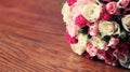 Beautiful bouquet on wood Royalty Free Stock Photo