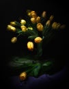 Beautiful bouquet from yellow tulips