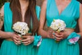 Beautiful bouquets of flowers ready for the big wedding ceremony Royalty Free Stock Photo