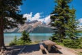 Picnic area near Bow lake in Banff National Park