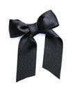 Beautiful bow made from black ribbon on white background Royalty Free Stock Photo