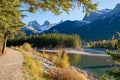 Beautiful Bow River scenery. Canmore, Alberta, Canada. Royalty Free Stock Photo