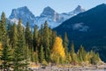 Beautiful Bow River scenery. Canmore, Alberta, Canada. Royalty Free Stock Photo
