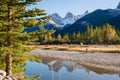 Beautiful Bow River scenery. Canmore, Alberta, Canada. Royalty Free Stock Photo