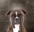 Beautiful boxer with a sweet look on dark background