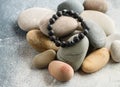 Beautiful bracelet made of natural black volcanic lava