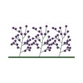 Beautiful branch with purple flowers decorative icon