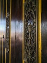 A beautiful brass decoration on wooden door