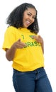 Beautiful brazilian female soccer fan Royalty Free Stock Photo