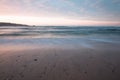 Beautiful breaking waves on sandy beach on atlantic ocean, hendaye, basque country, france Royalty Free Stock Photo