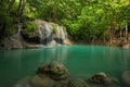 Beautiful and Breathtaking green waterfall, Erawan`s waterfall