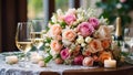 Beautiful bridal bouquet, flower of champagne luxury elegant decoration design