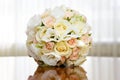 Beautiful bridal bouquet of roses at wedding party Royalty Free Stock Photo