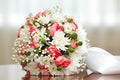 beautiful bridal bouquet at a wedding party Royalty Free Stock Photo