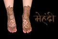 Beautiful bridal mehndi on legs simple and beautiful stylish leg mehndi design beautiful bride indian woman mehndi on legs with Royalty Free Stock Photo