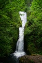 Beautiful Bridal Veil Falls waterfall full length along Columbia River gorge Oregon waterfall Royalty Free Stock Photo