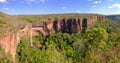 Beautiful Bridal Veil, Veu Da Noiva waterfall in Chapada Dos Guimaraes National Park, Cuiaba, Mato Grosso, Brazil Royalty Free Stock Photo