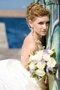 Beautiful bride with bouquet Royalty Free Stock Photo