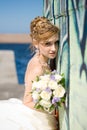 Beautiful bride with bouquet Royalty Free Stock Photo