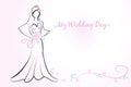 Beautiful bride bridal shower wedding symbol invitation card vector image design Royalty Free Stock Photo